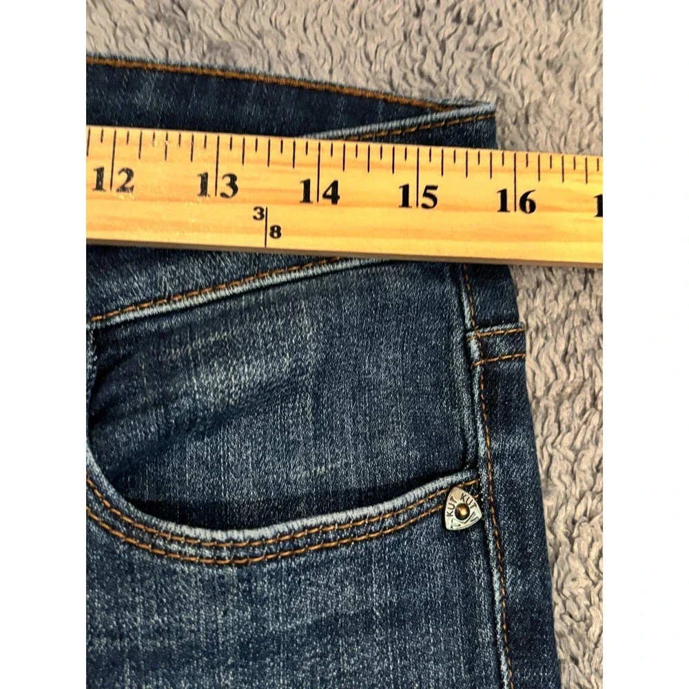 Kut From The Kloth Jeans Women 6 Blue Denim Straight Leg Dark Wash Whisker